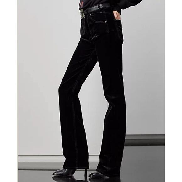 Ralph Lauren Collection Kaida Relaxed Bootcut Black Velvet Jeans 28 Purple Label - Picture 3 of 15